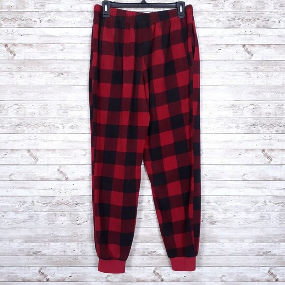 North Pole Womens Fleece Pajama Bottoms M Buffalo Plaid 747 - Picture 2 of 4